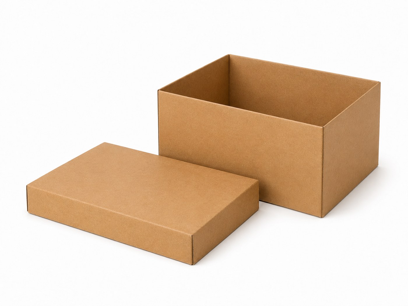 Boîte carton avec couvercle et pattes de fermeture