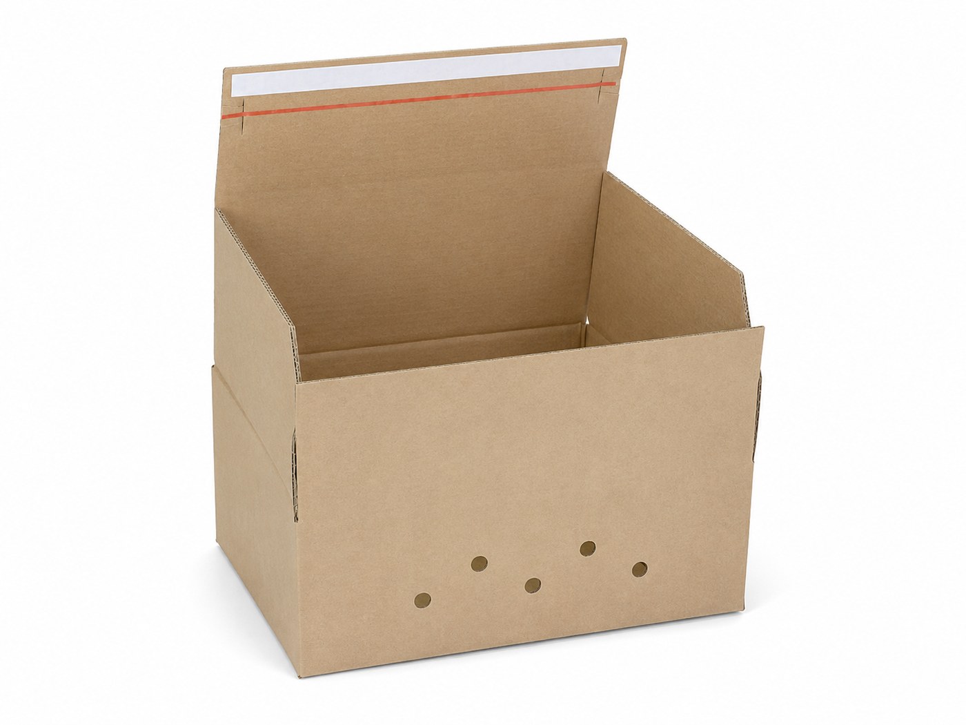 Caisse carton à fond automatique avec bande adhésive